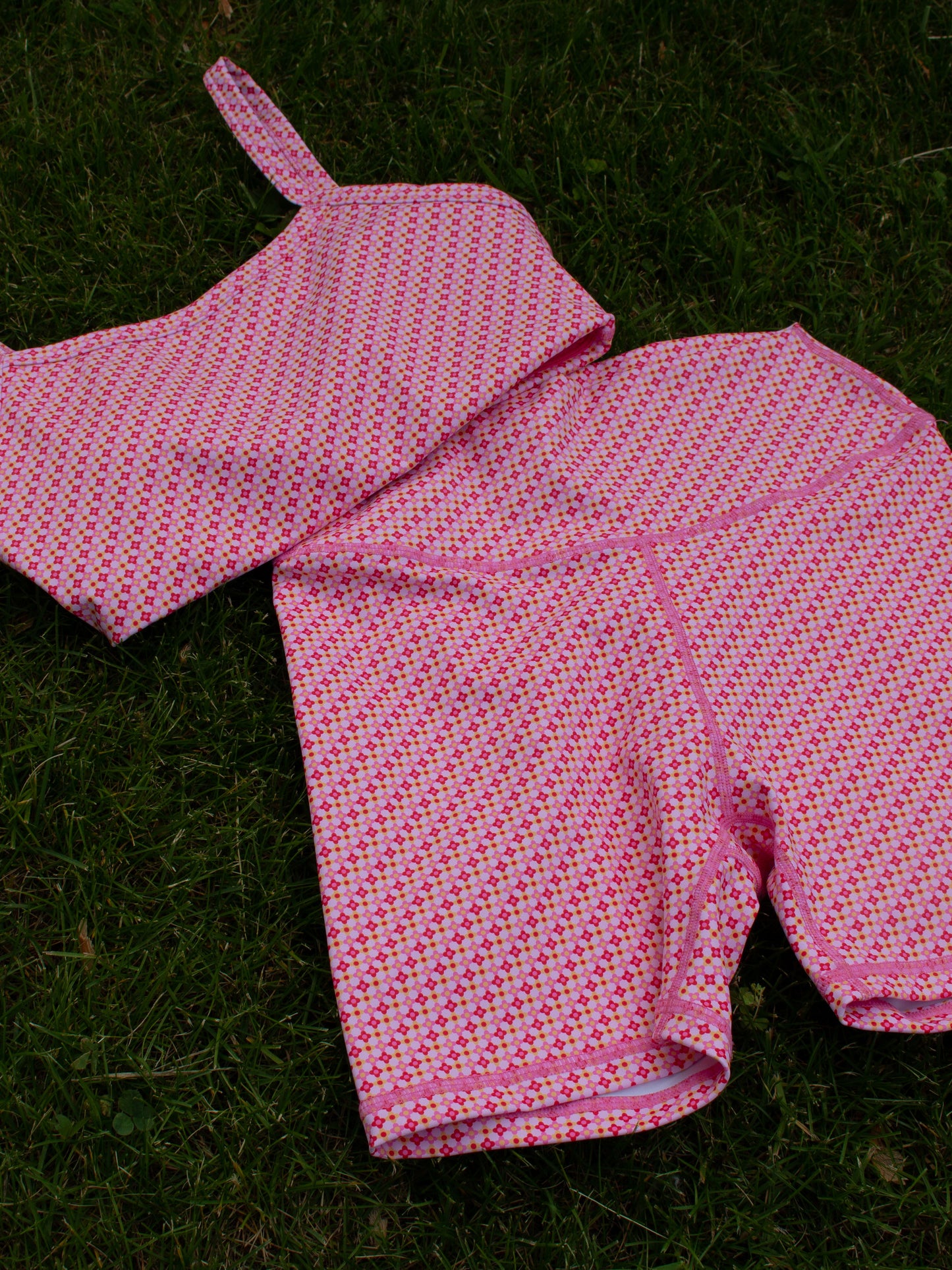 Pink Pattern Biker Shorts
